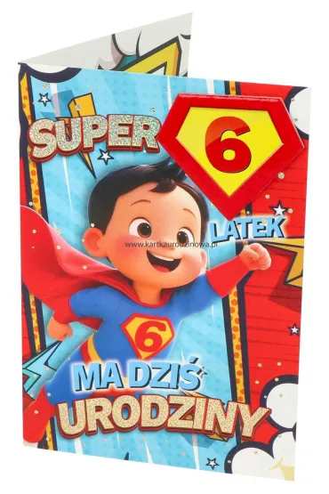 Yeku Karnet Urodziny 6 ch�opiec - Superbohater
