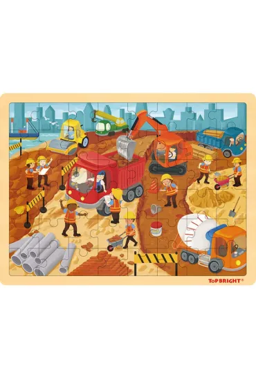Puzzle drewniane 48 el. Na budowie Brimarex