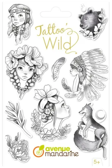 Tatua�e zmywalne Wild Emmanuelle Colin Clairefontaine
