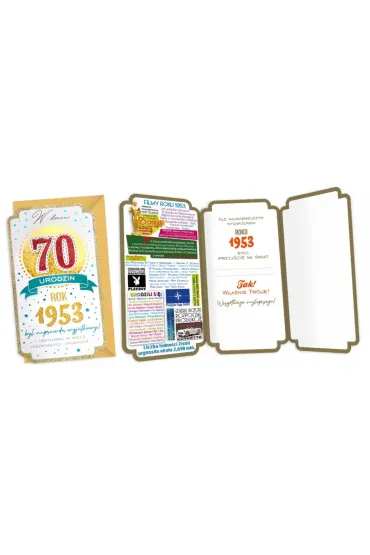 Kukartka Karnet Urodziny 70