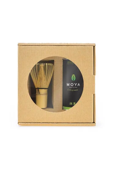 Moya Matcha Zestaw herbata zielona matcha japo�ska & miote�ka bambusowa chasen 30 g Bio