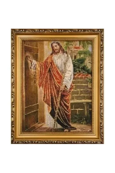 Obraz Haftowany - Jezus u drzwi 22x27,5cm