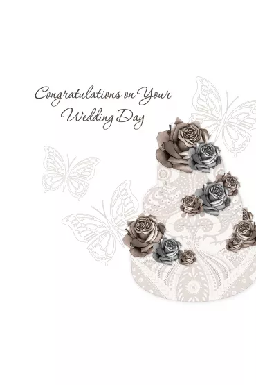 Clear Creations Karnet Swarovski kwadrat. �lub tort