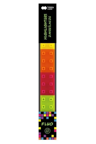 Zakre�lacze Pixi Blox fluo 5 kolor�w HAPPY COLOR