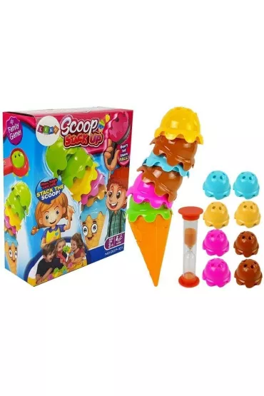 Gra zr�czno�ciowa Lody w wafelku kolorowa piramidk LeanToys