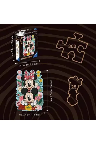 Puzzle drewniane 300 el. Disney Myszka Mickey & Minnie Ravensburger