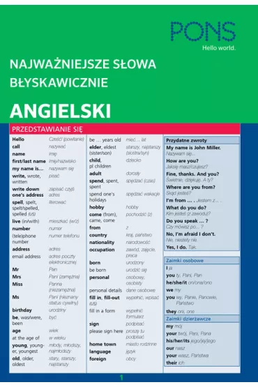 Najwa�niejsze s�owa b�yskawicznie angielski PONS