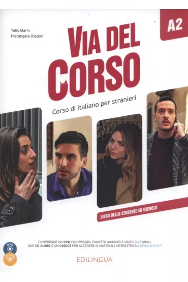 Via del Corso A2 podr�cznik + 2CD + DVD EDILINGUA - Pierangela Diadori, Telis Marin