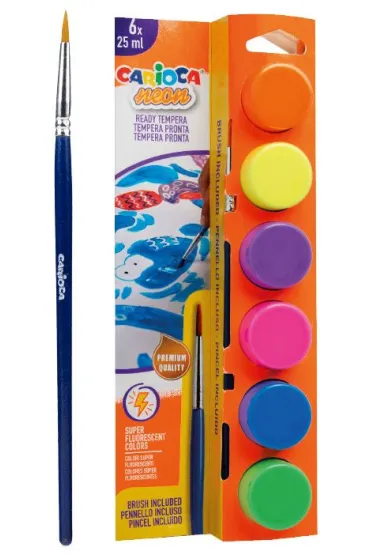 Carioca Farby plakatowe neon 6 x 25 ml