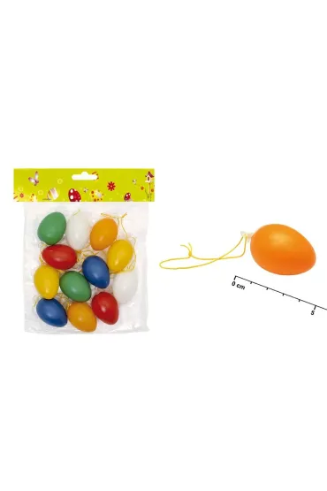 Ozdoba Zawieszka jajka 4 cm mix Wielkanoc op.12 szt. MFP 2221006