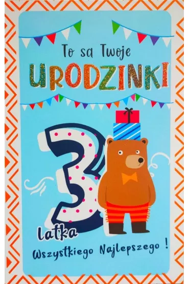 Yeku Karnet Urodziny 3 ch�opiec 2K-071