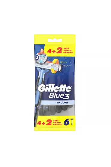 Gillette Blue3 Smooth jednorazowe maszynki do golenia 6 szt.