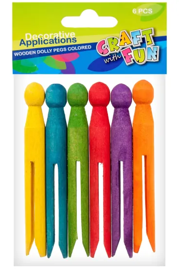 Craft with Fun Ko�ki dekoracyjne drewniane kolorowe 384119