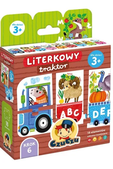 CzuCzu Literkowy traktor dla dzieci 3 Bright Junior Media