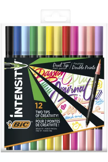 Bic Pisak dwustronny Intensity Dual Tip Classic+Pastel 12 szt.