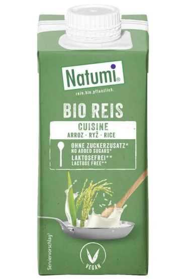 Natumi Zag�szczony produkt ry�owy do gotowania i pieczenia bez cukru bezglutenowy zestaw 3 x 200 ml Bio