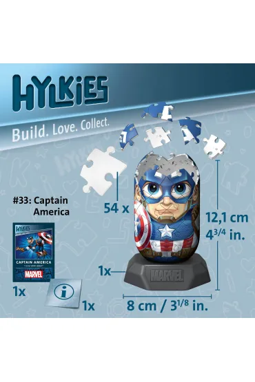Puzzle 54 el. 3D Hylkies: Captain America Ravensburger