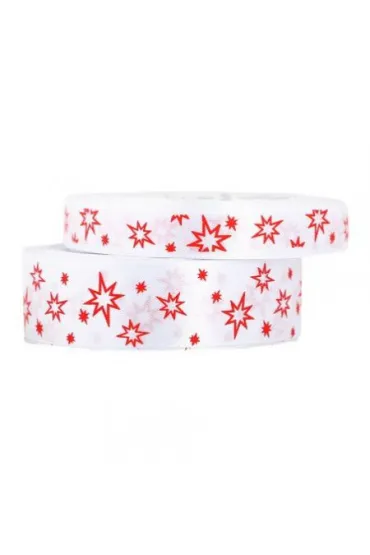 Pogotowie Florystyczno �lubne Wst��ka satynowa w gwiazdki 12 mm/22mb