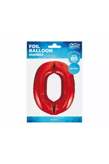 Godan Balon foliowy Cyfra 0 BC-HCW0 czerwona 85cm