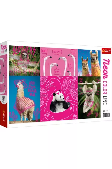 Puzzle 1000 el. Neon Color Line. Szalone zwierzaki Trefl