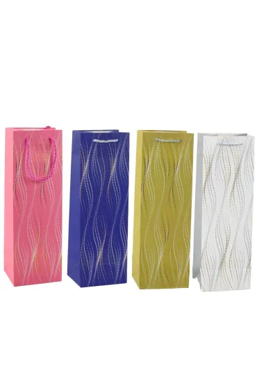 LeanToys Torebka prezentowa na butelk� 35x12x9 MIX