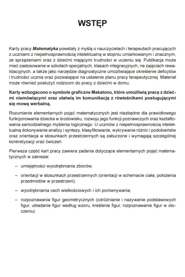 Matematyka cz�� 1 karty pracy dla uczni�w z niepe�nosprawno�ci� intelektualn� - Agnieszka Borowska-Kociemba, Ma�gorzata Krukowska