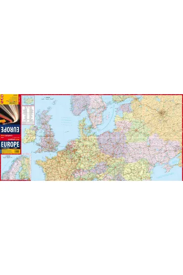 Europa laminowana mapa samochodowa 1:4 000 000