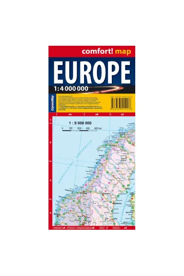 Europa laminowana mapa samochodowa 1:4 000 000