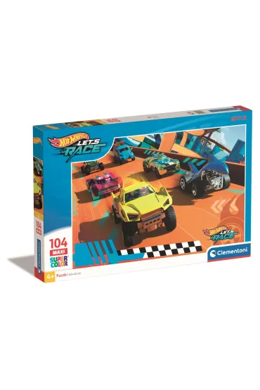 Puzzle 104 el. Maxi SuperColor. Hot Wheels Clementoni
