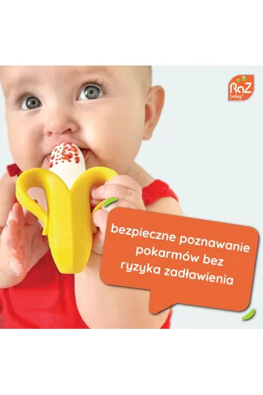 Silikonowy gryzak do owoc�w i pokarmu, Fruitique, Banan RazBaby