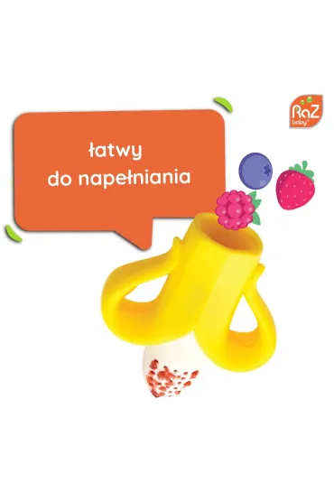 Silikonowy gryzak do owoc�w i pokarmu, Fruitique, Banan RazBaby