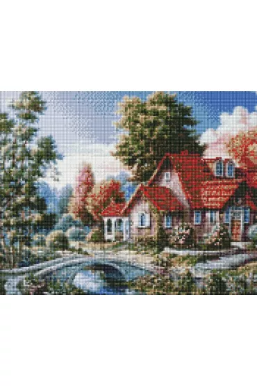Ideyka Diamentowa mozaika - Dom babci 40x50 cm