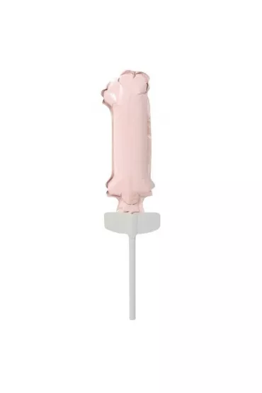Amscan Balon foliowy mini cyfra 1 pastel r�owa 4x12cm