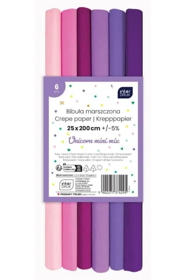 Interdruk Bibua marszczona Unicorn mini mix 6szt 200x25cm