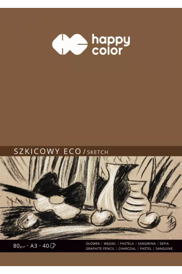 Happy Color Blok szkicowy ECO, ART, ochra, A3, 80g, 40 arkuszy