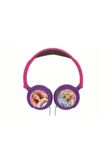 Sk�adane s�uchawki przewodowe stereo Barbie z g�o�no�ci� bezpieczn� dla dzieci Lexibook HP010BB