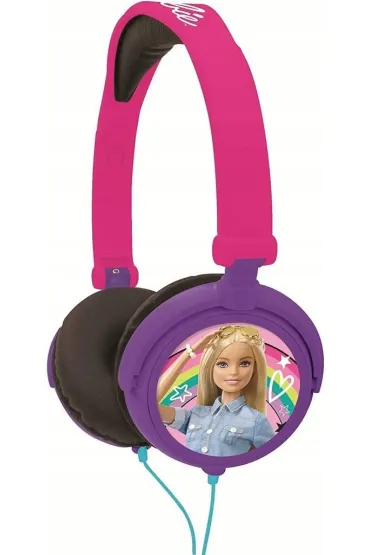 Sk�adane s�uchawki przewodowe stereo Barbie z g�o�no�ci� bezpieczn� dla dzieci Lexibook HP010BB
