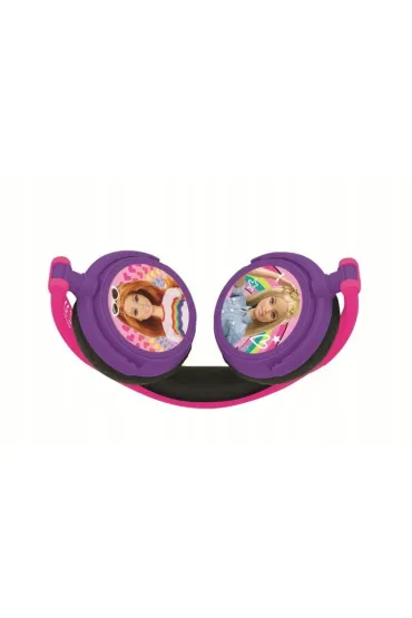 Sk�adane s�uchawki przewodowe stereo Barbie z g�o�no�ci� bezpieczn� dla dzieci Lexibook HP010BB