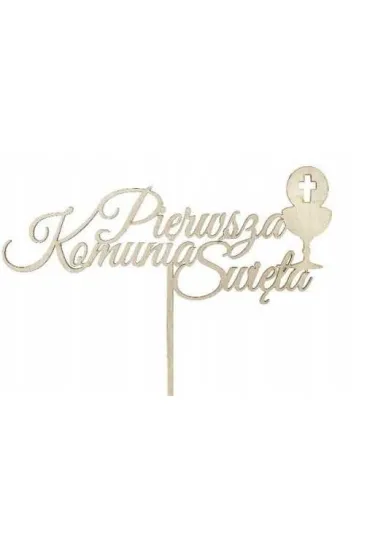Topper drewniany Komunia �wi�ta (19,5x6,5cm)