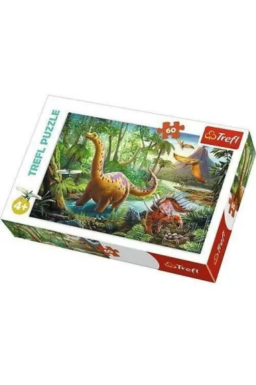 Puzzle 60 el. W�dr�wka dinozaur�w Trefl