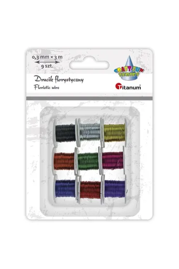 Druciki florystyczne 9 kolor�w TITANUM CRAFT-FUN SERIES 9 szt.