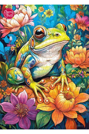 Puzzle 1000 el. Flower Power Frog CherryPazzi