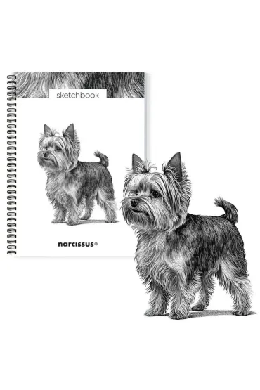 Narcissus Szkicownik A4 na spirali Pies Yorkshire Terrier 50k z perforacj� 120 gsm
