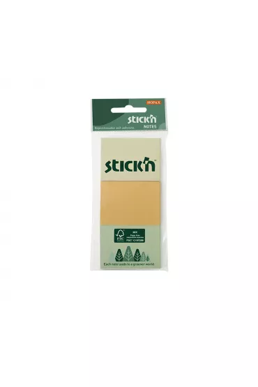 Stickn Notes samoprzylepny FSC pastelowe 38x51mm 100 kartek