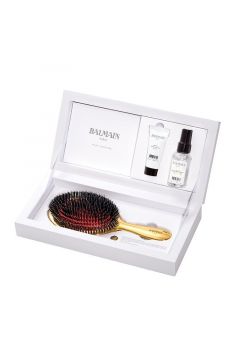 Balmain Golden Boar Hair Spa Brush szczotka do wosw + Travel Argan Elixir20ml+ Travel Leave-In Conditioner 50ml 70 ml