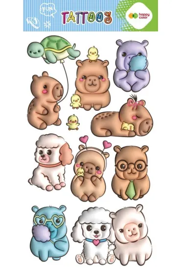 Tatua�e zmywalne BUBBLE KAPI FUN 100x200mm Happy Color