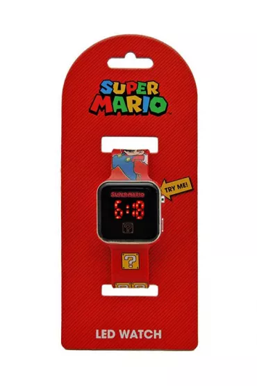 Zegarek LED z kalendarzem Super Mario GSM4107