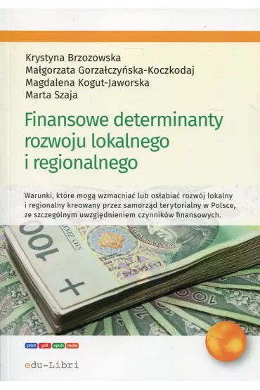Finansowe determinanty rozwoju lokalnego i regionalnego - Krystyna Brzozowska, Magdalena Kogut-Jaworska, Ma�gorzata Gorza�czy�ska-Koczkodaj, Marta Szaja
