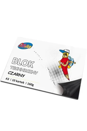 Alfa Pastello Blok techniczny A3 160g czarny 10 kartek