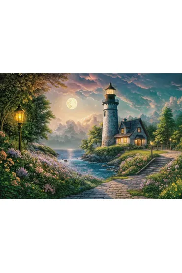 Puzzle 500 el. Moonlight Lighthouse CherryPazzi